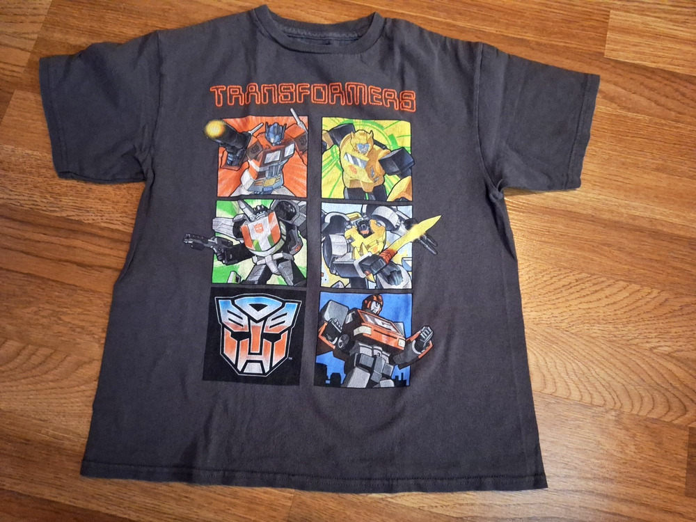 Vintage Gray Transformers Graphic Shirt Youth Medium (10-12)